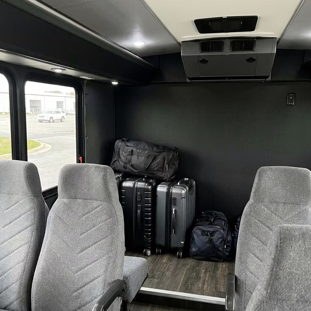 burlingame 15 passenger minibus luggage area