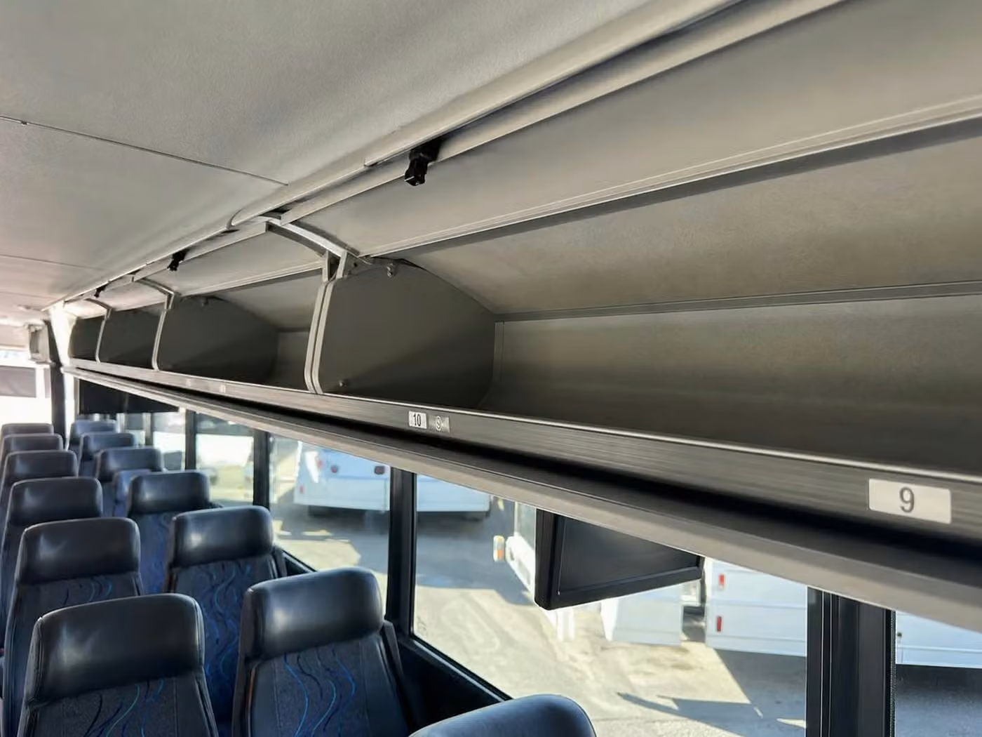 burlingame 18 passenger minibus overhead storage