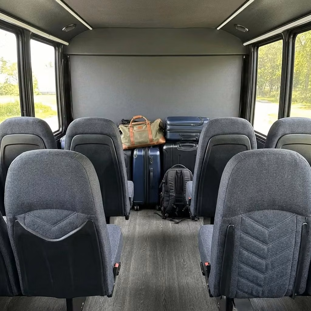 burlingame 25 passenger minibus luggage area