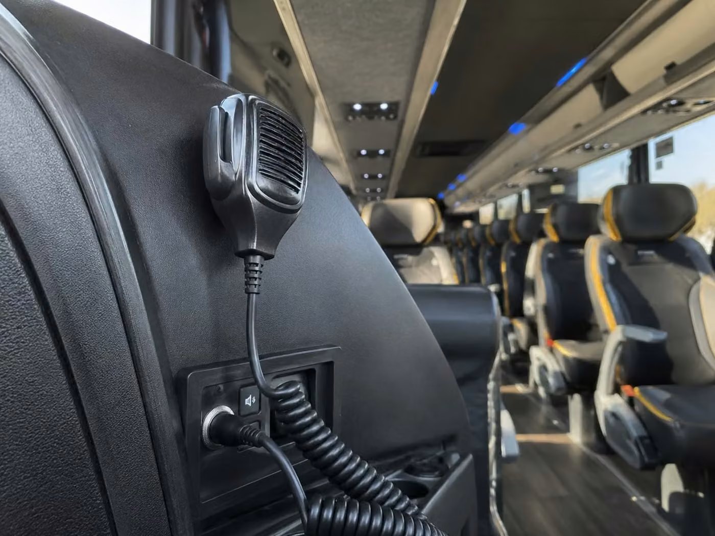 burlingame 56 passenger charter bus pa system