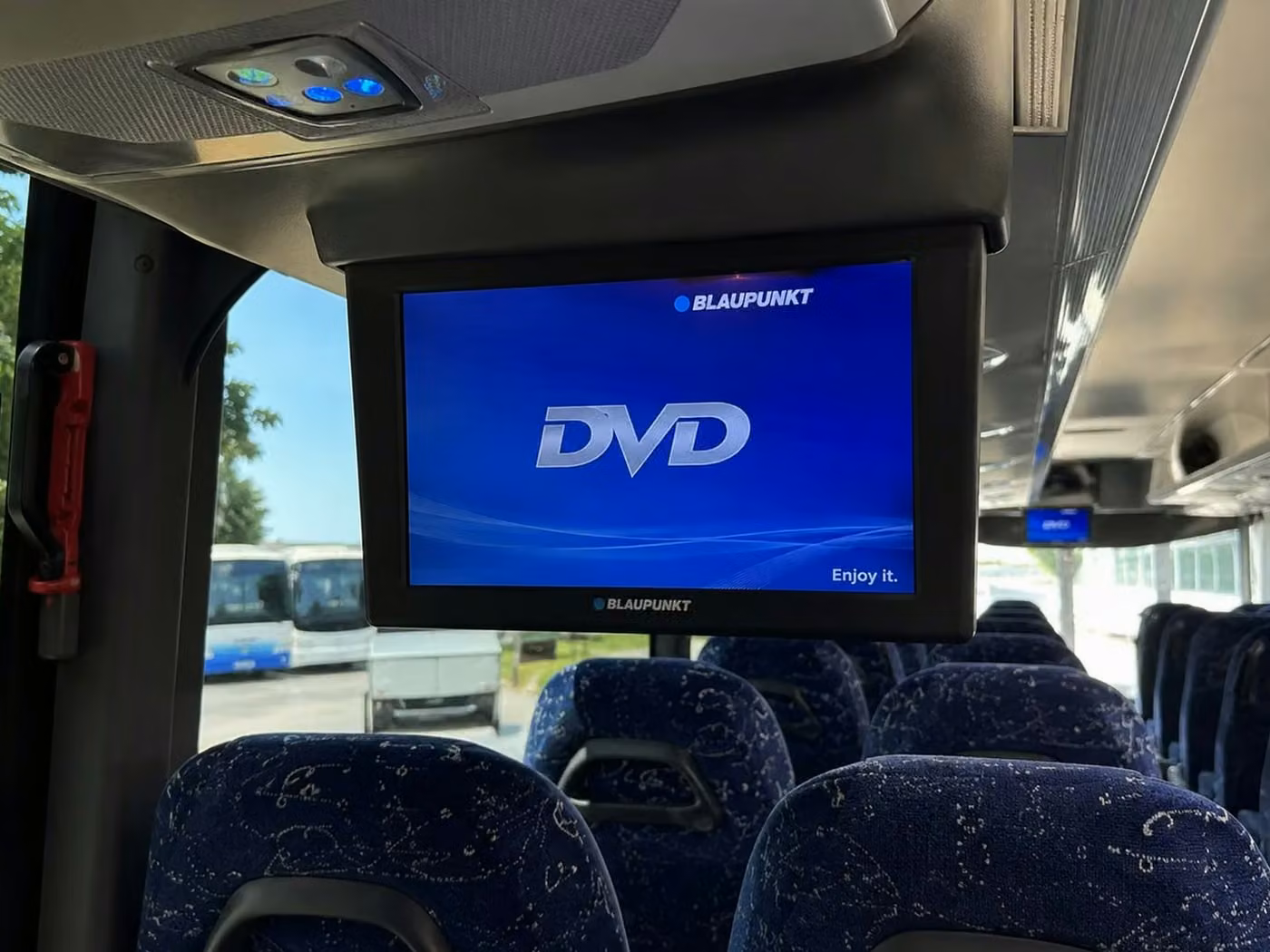 burlingame 56 passenger charter bus tvs