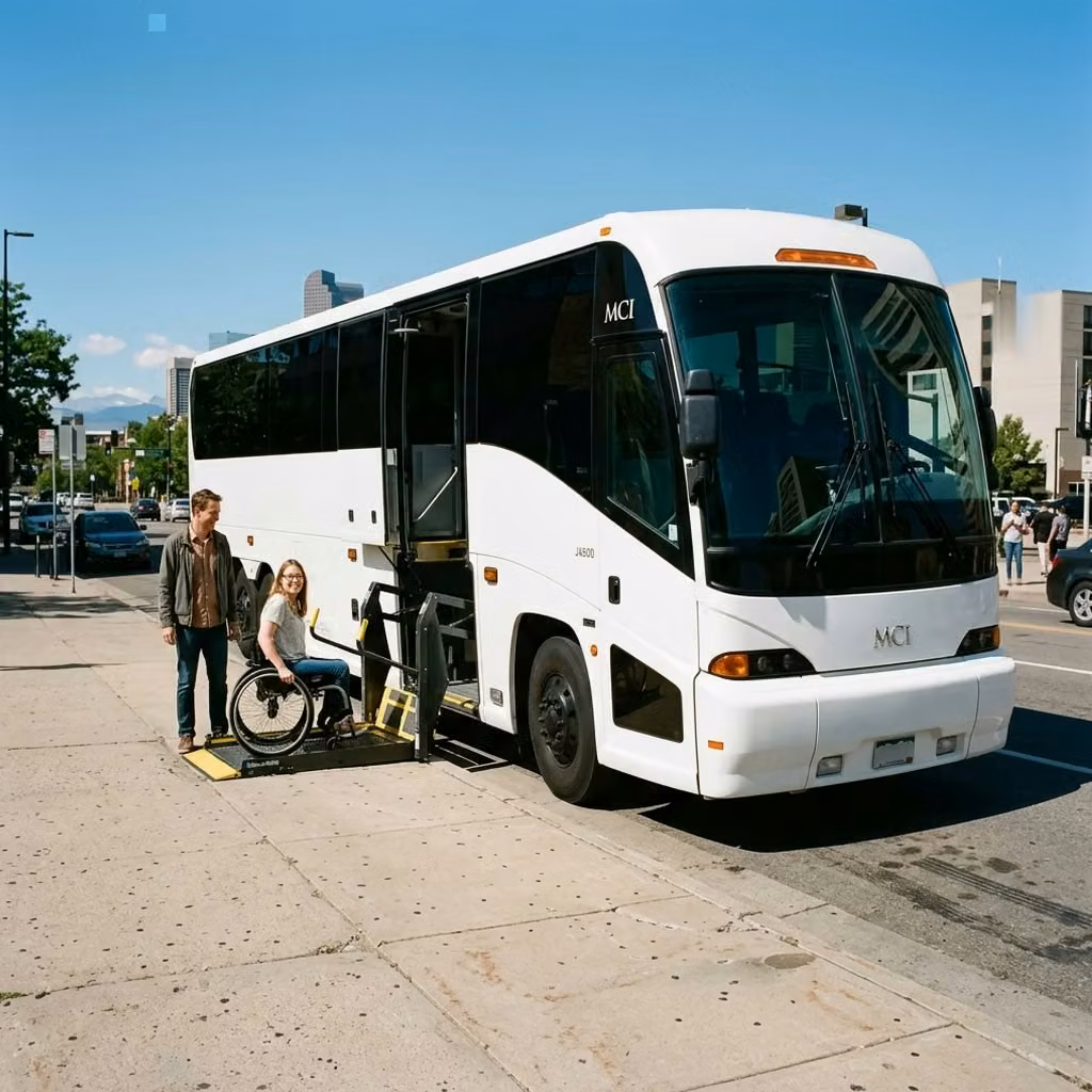 burlingame 56 passenger charter bus wheelchair lift