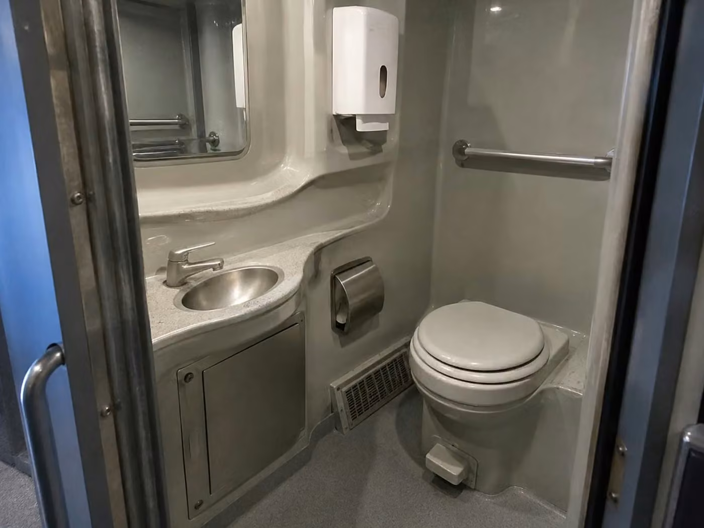 burlingame charter bus onboard restroom
