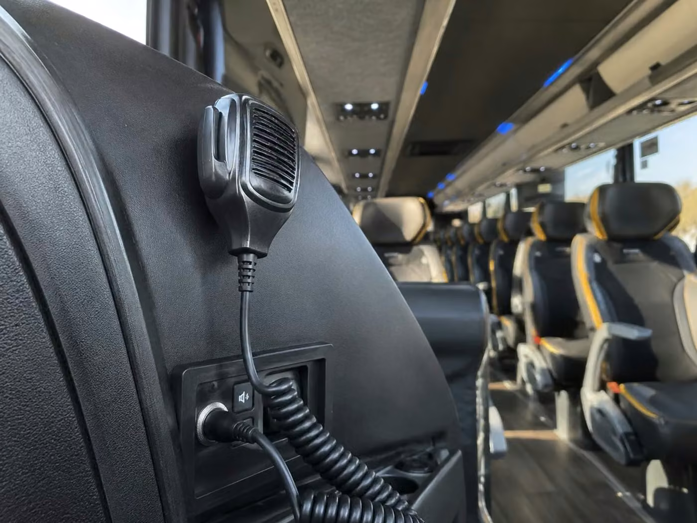 burlingame charter bus pa system