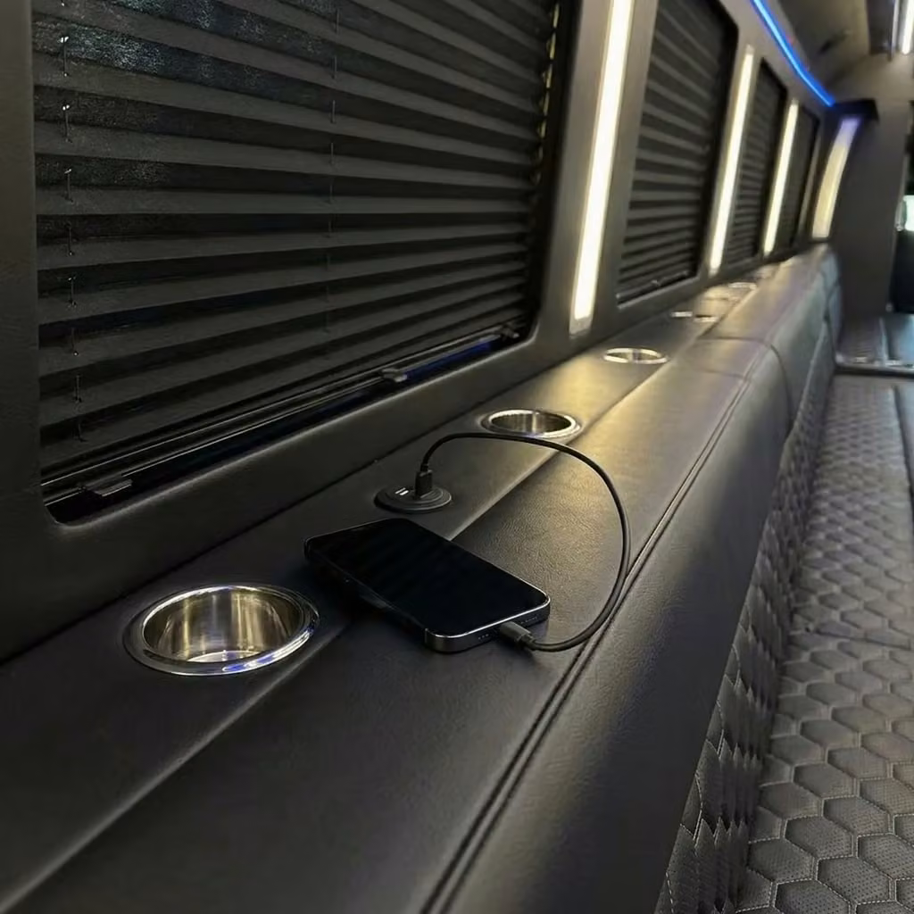 burlingame party bus usb charging